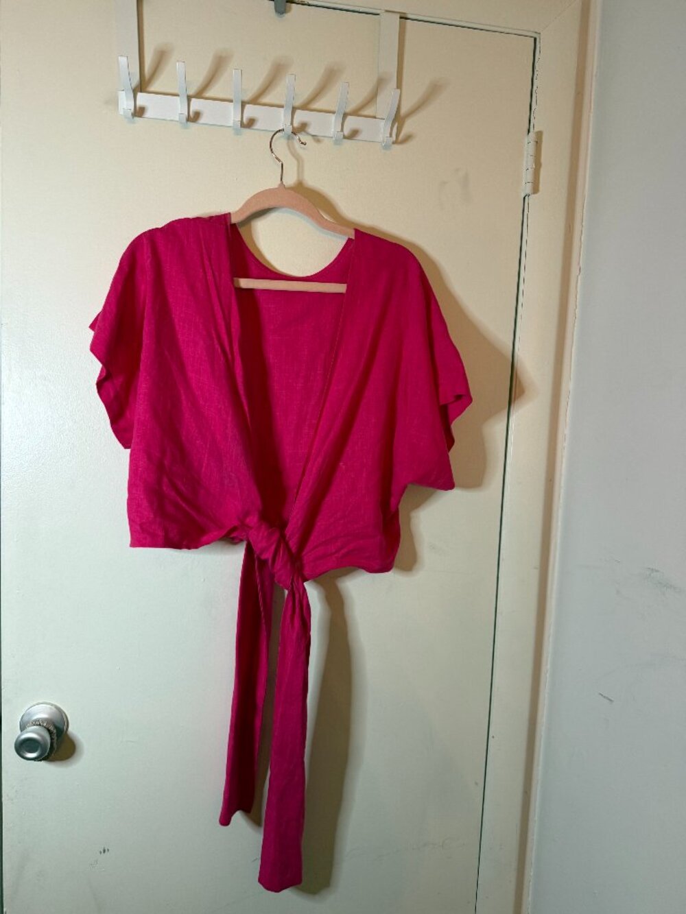 Express Pink Wrap Top